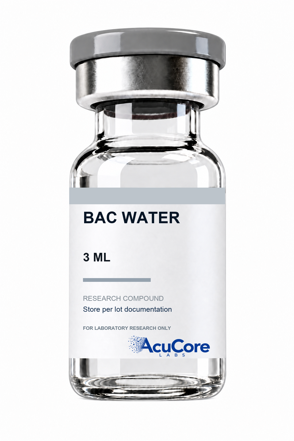AcuCore Labs BAC Water 3 ML research product vial