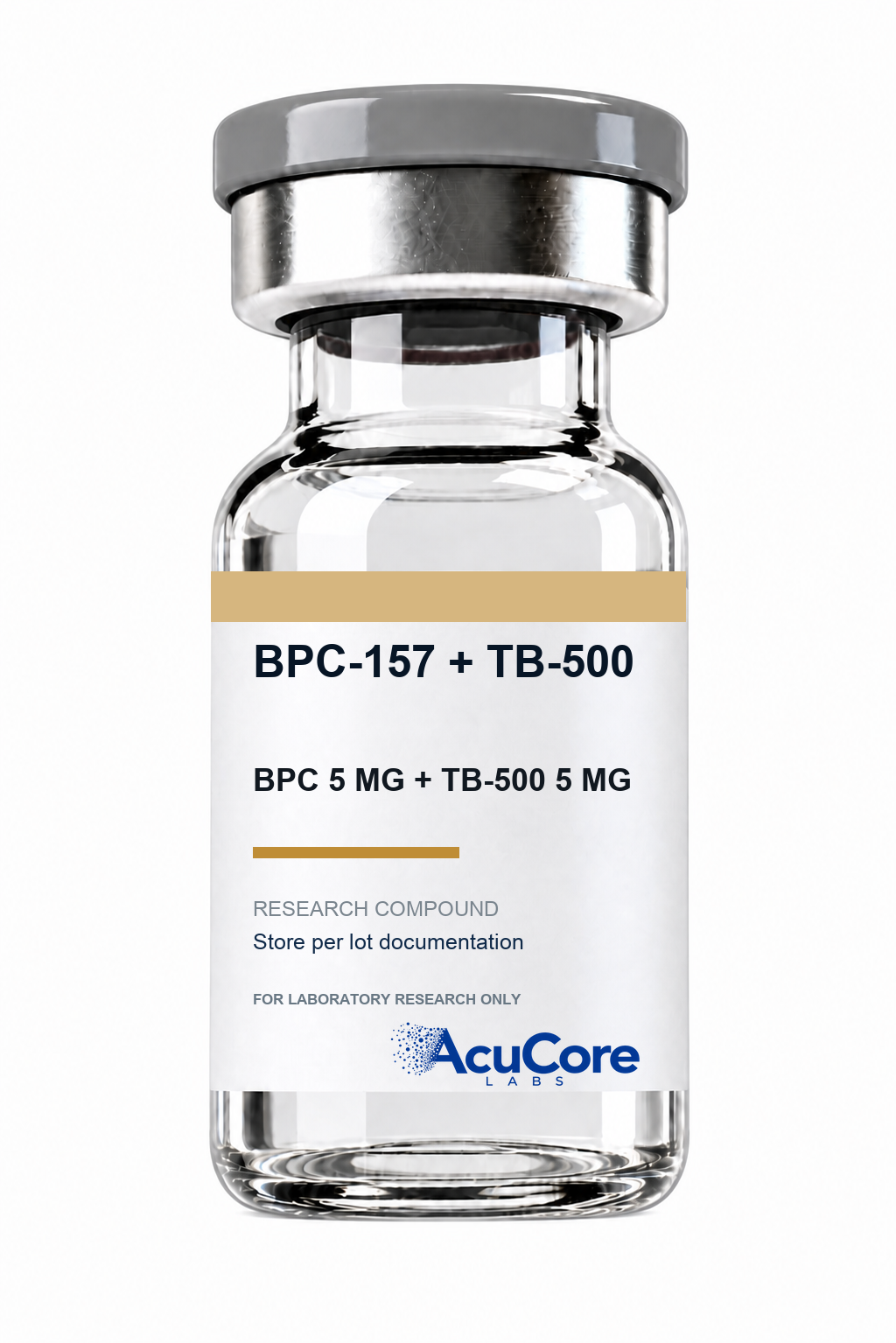 AcuCore Labs BPC-157 + TB-500 BPC 5 MG + TB-500 5 MG research product vial