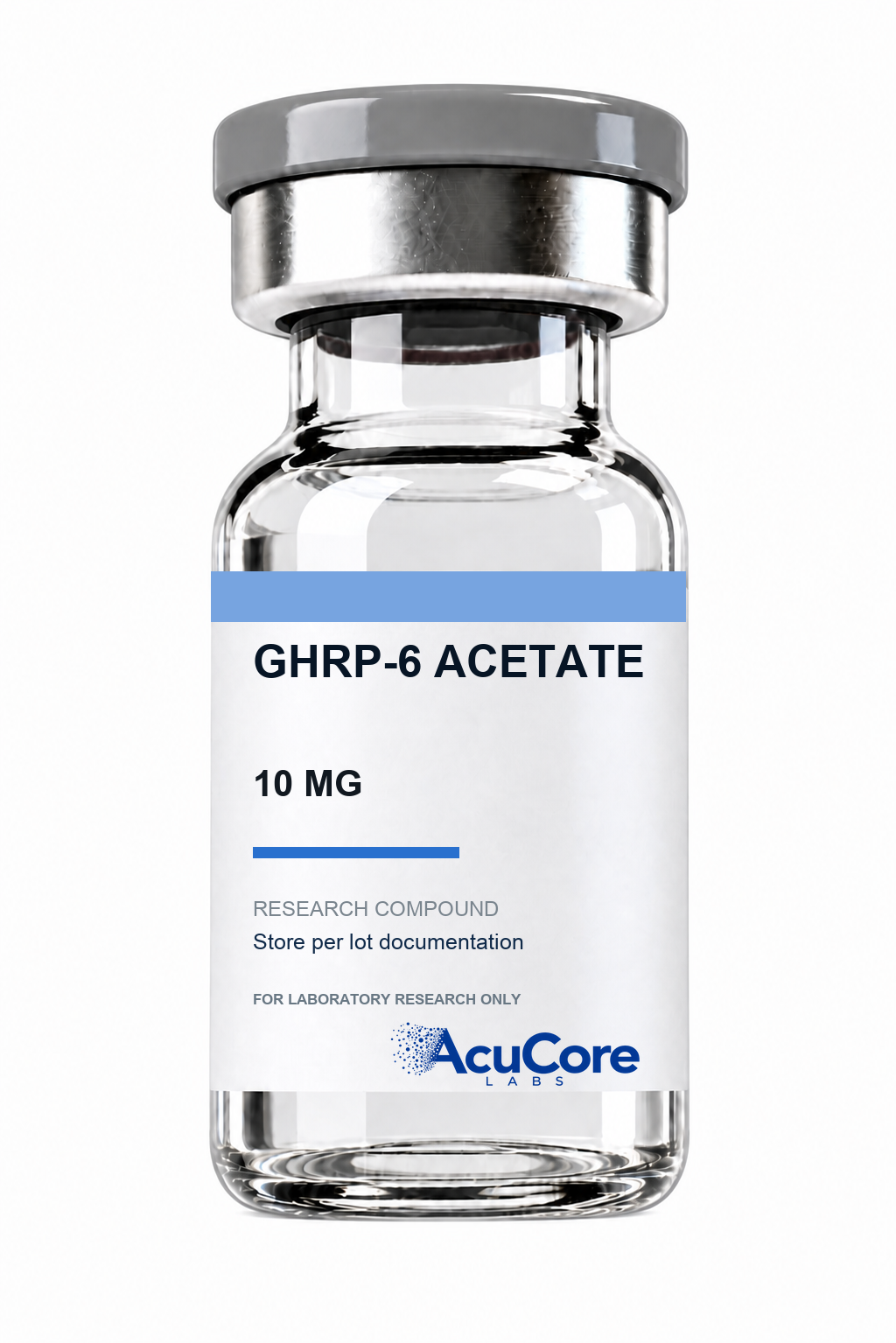AcuCore Labs GHRP-6 Acetate 10 MG research product vial