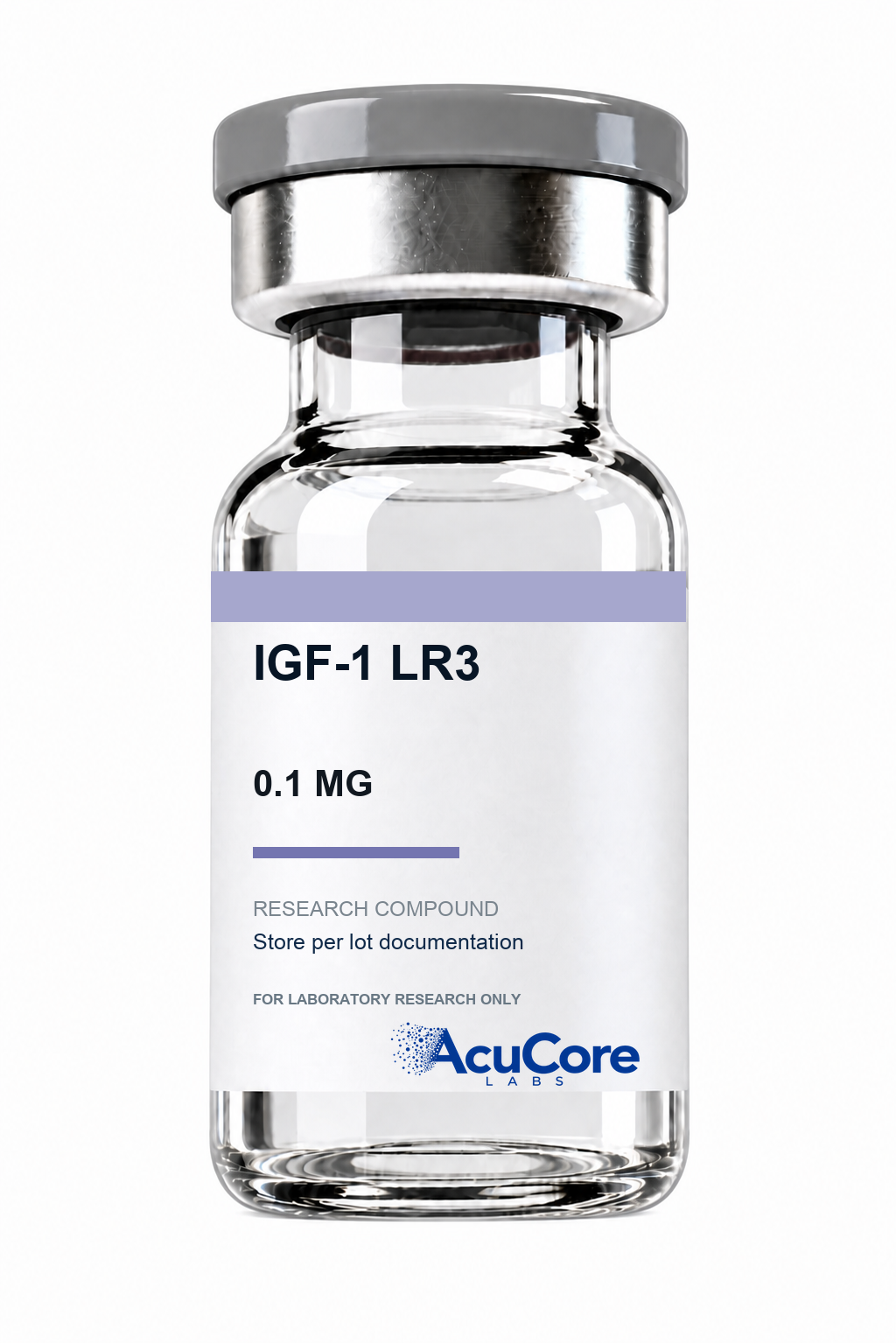 AcuCore Labs IGF-1 LR3 0.1 MG research product vial